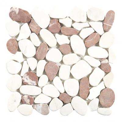 white and red pebble stone marble mosaic for home decor mosaic tiles
