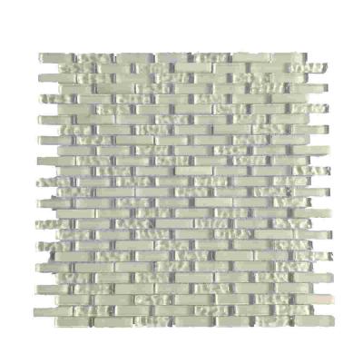 Classic pure white glass mosaic bathroom strip wall mosaic tile
