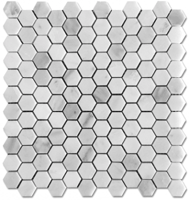 Carrara Hexagon Stone Mosaic Tiles