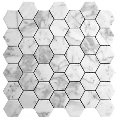 Carrara Hexagon Stone Mosaic Tiles