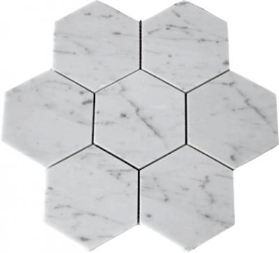 Carrara Hexagon Stone Mosaic Tiles