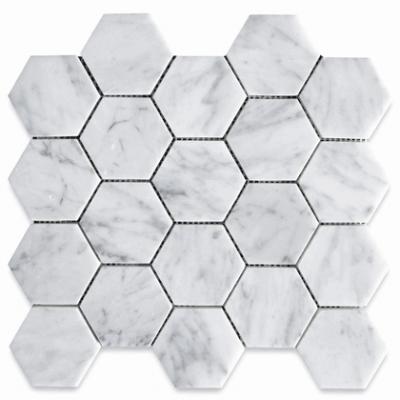 Carrara Hexagon Stone Mosaic Tiles