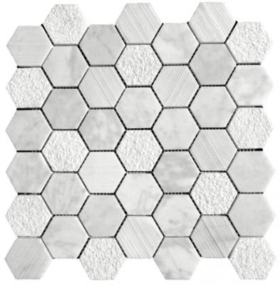 Carrara Hexagon Stone Mosaic Tiles