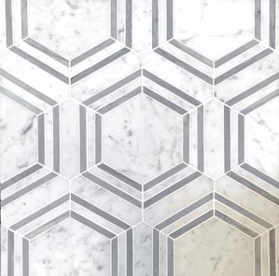 Carrara Hexagon Stone Mosaic Tiles