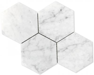 Carrara Hexagon Stone Mosaic Tiles