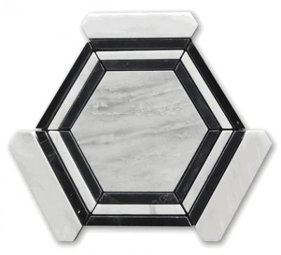 Carrara Hexagon Stone Mosaic Tiles