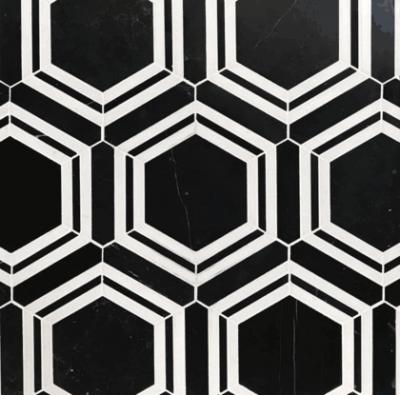 Carrara Hexagon Stone Mosaic Tiles