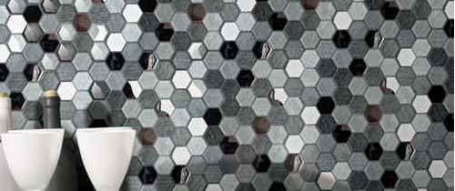 Mosaico de vidro hexagonal Silk Road
